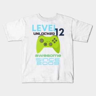 Level 12 Unlocked Awesome 2009 Video Gamer Kids T-Shirt